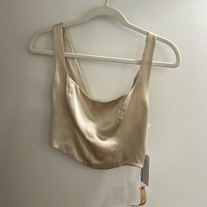 Reformation beige silk corset brand new size US 4